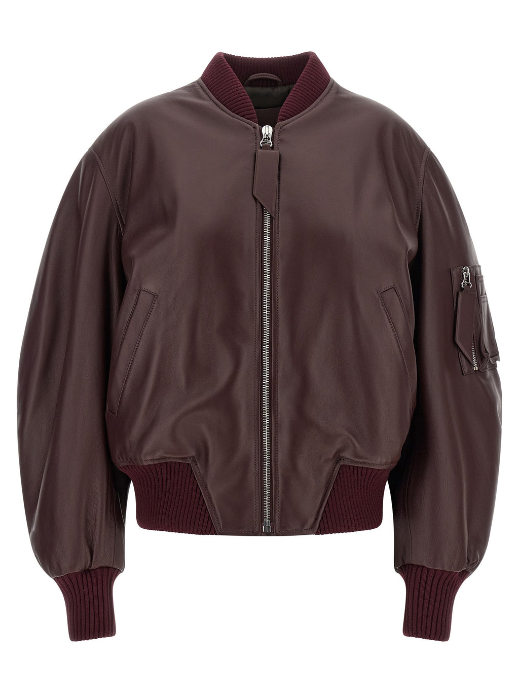 The Attico Bordeaux Lamb Leather Leather Jacket