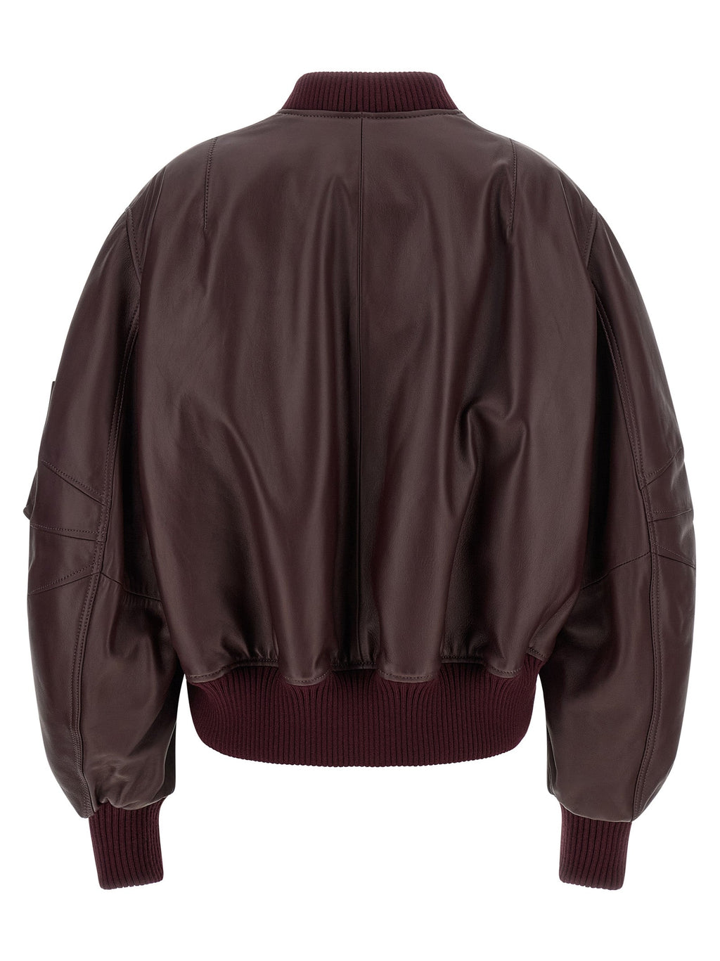 The Attico Bordeaux Lamb Leather Leather Jacket