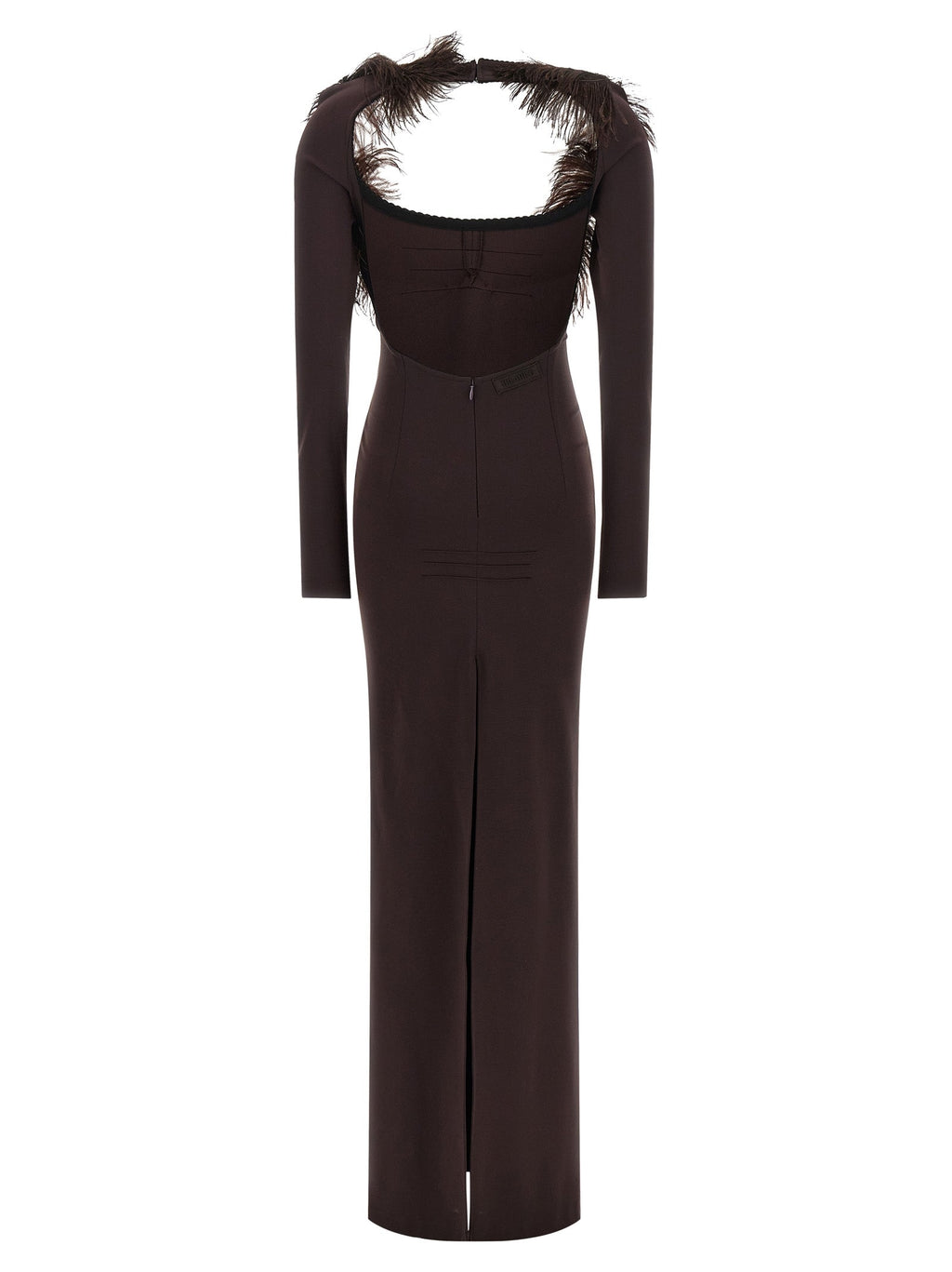 The Attico Brown Viscose Long Dress