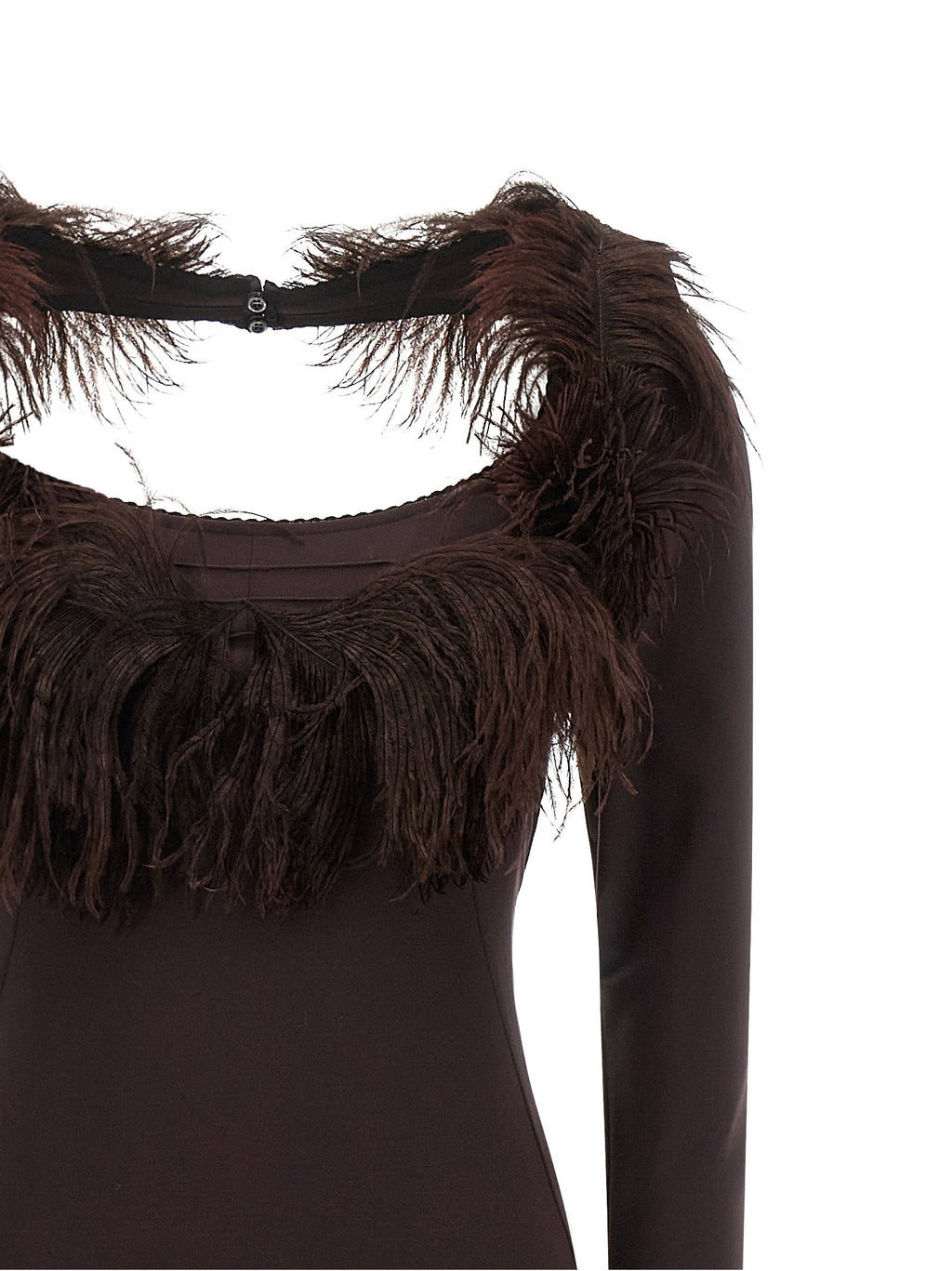 The Attico Brown Viscose Long Dress