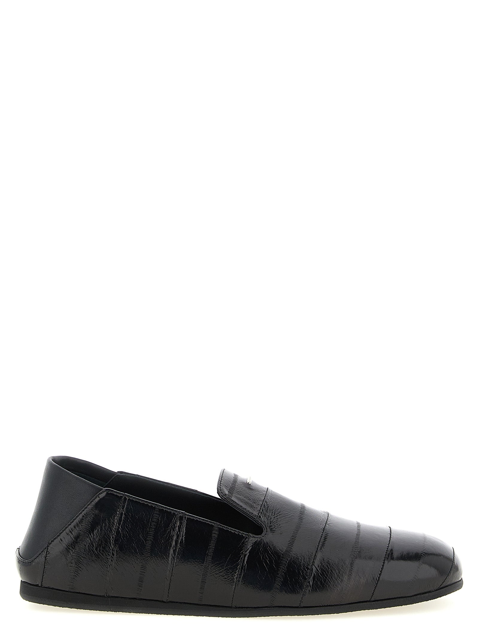 Giuseppe Zanotti Black Leather Slip-On Loafers