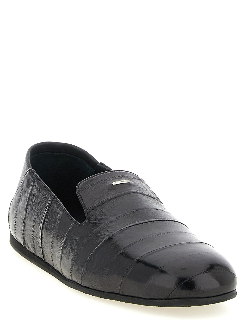 Giuseppe Zanotti Black Leather Slip-On Loafers