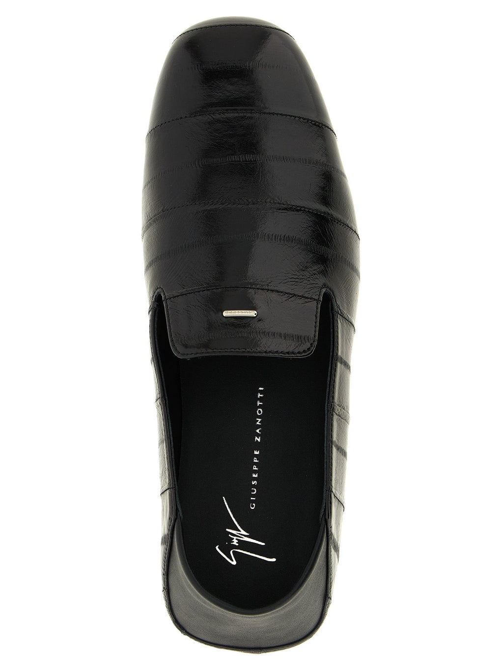 Giuseppe Zanotti Black Leather Slip-On Loafers