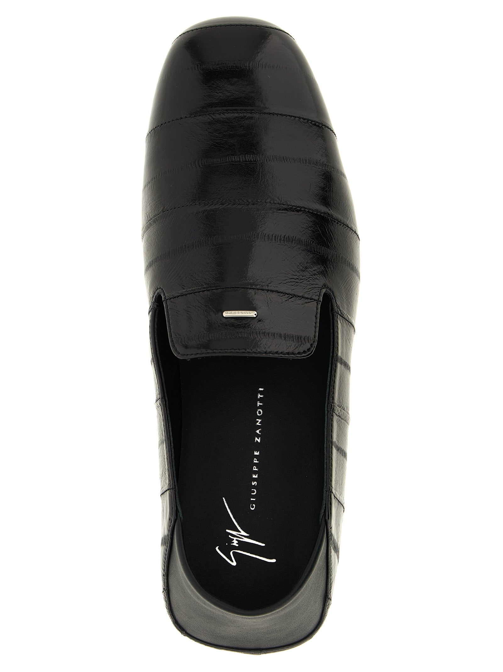 Giuseppe Zanotti Black Leather Slip-On Loafers