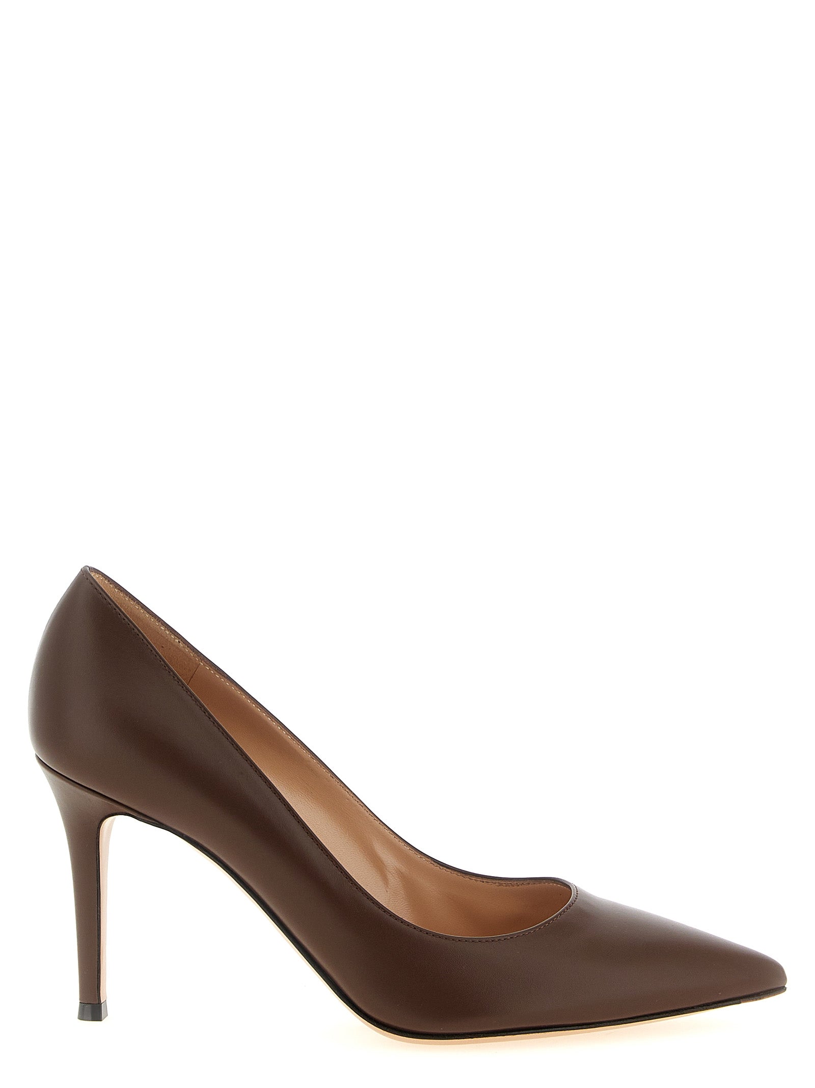 Gianvito Rossi Brown Calfskin High Heel Pumps