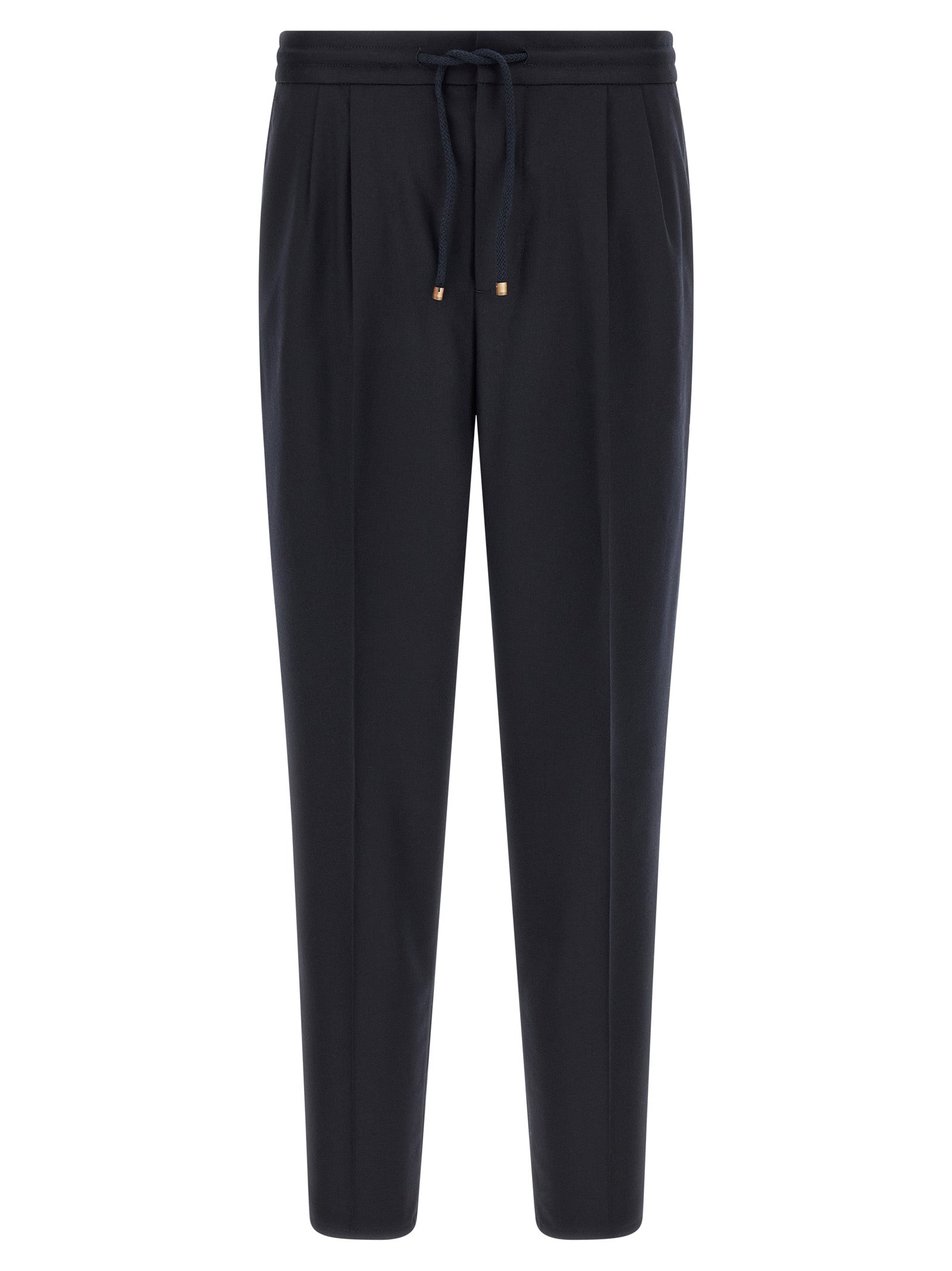 Brunello Cucinelli Blue Virgin Wool Casual Pants
