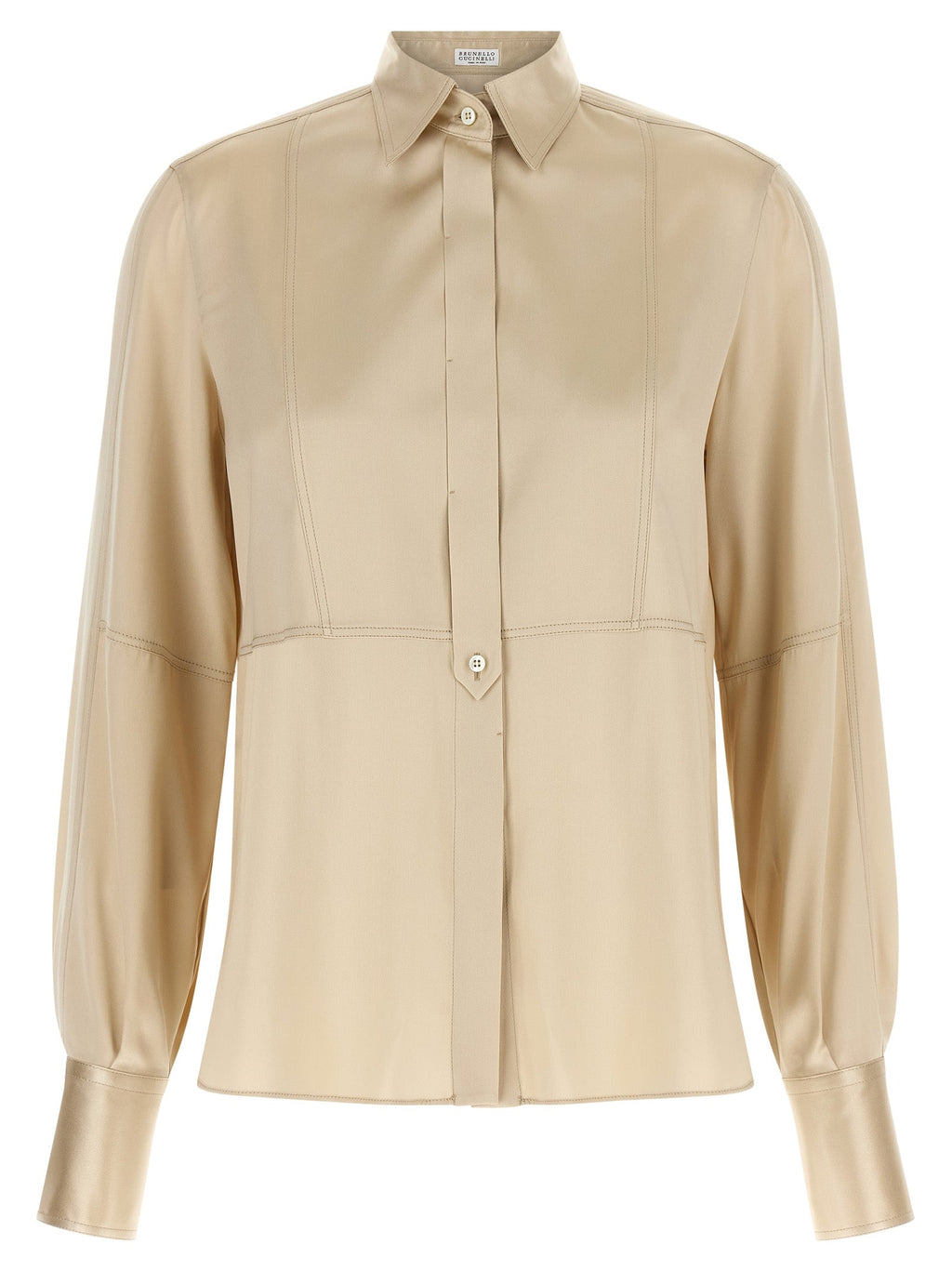 Brunello Cucinelli Beige Silk Blouse
