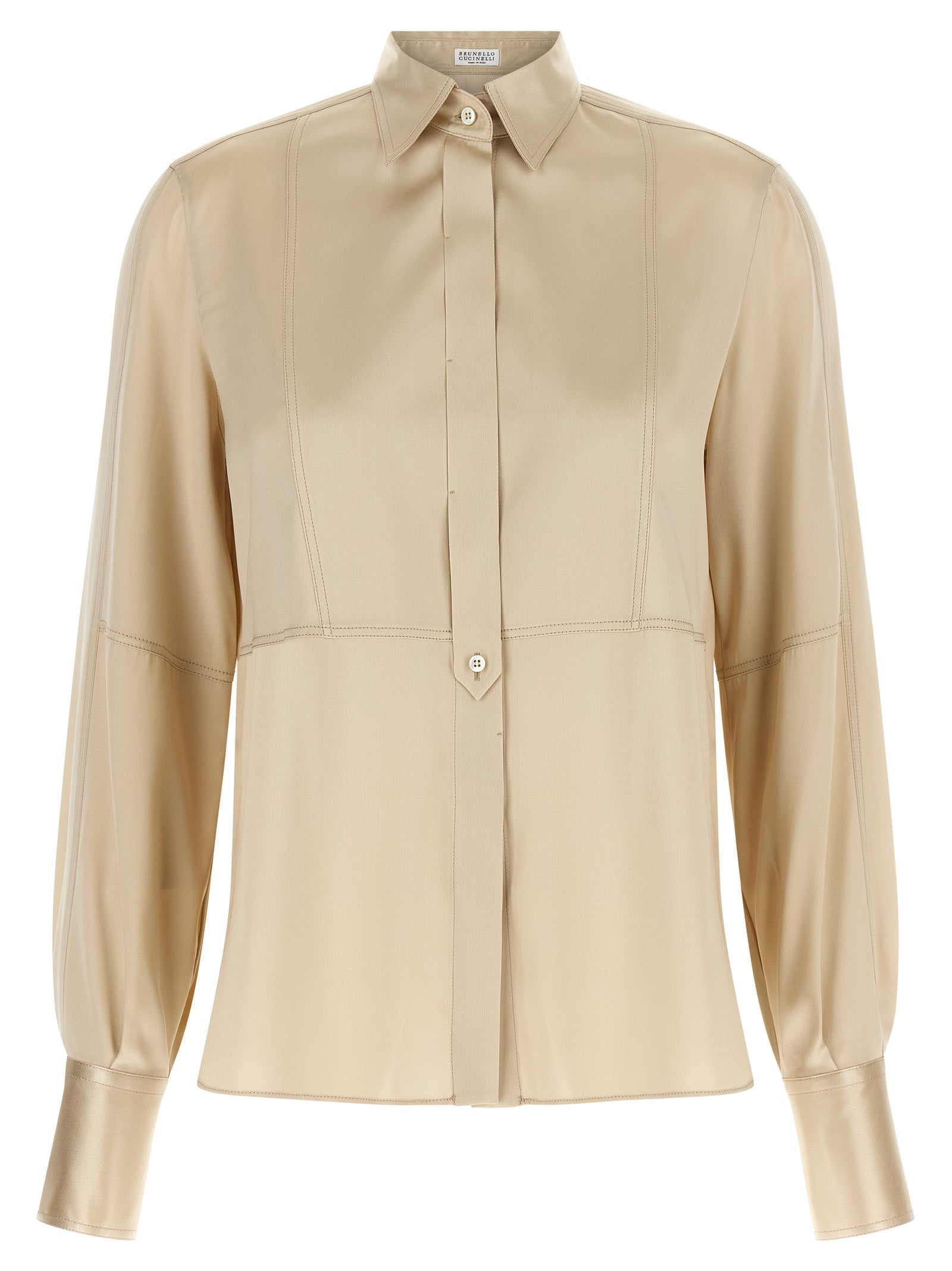 Brunello Cucinelli Beige Silk Blouse