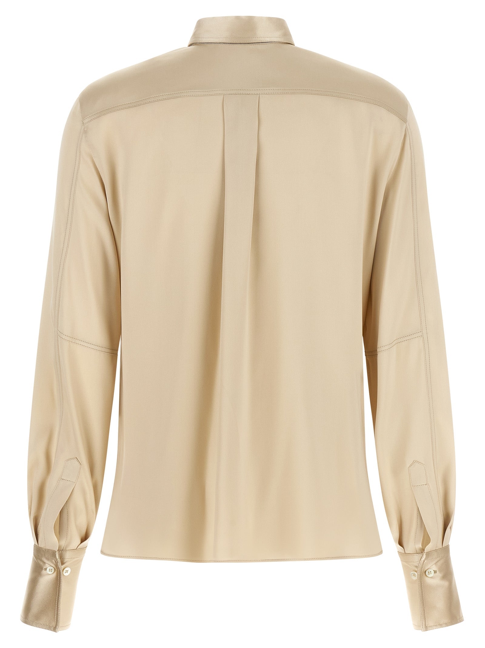Brunello Cucinelli Beige Silk Blouse