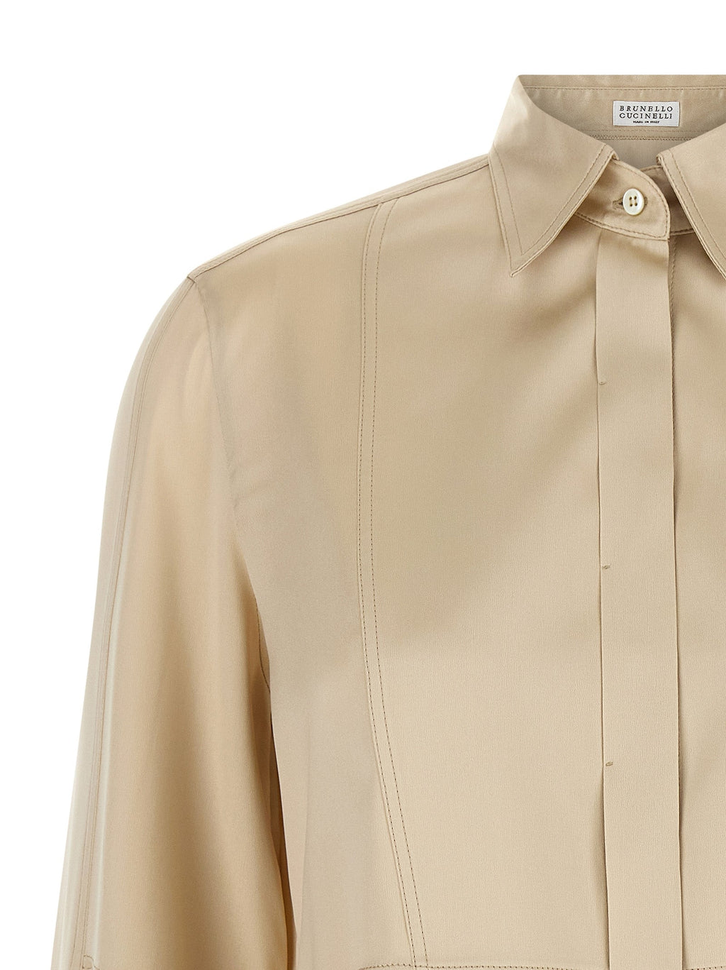 Brunello Cucinelli Beige Silk Blouse