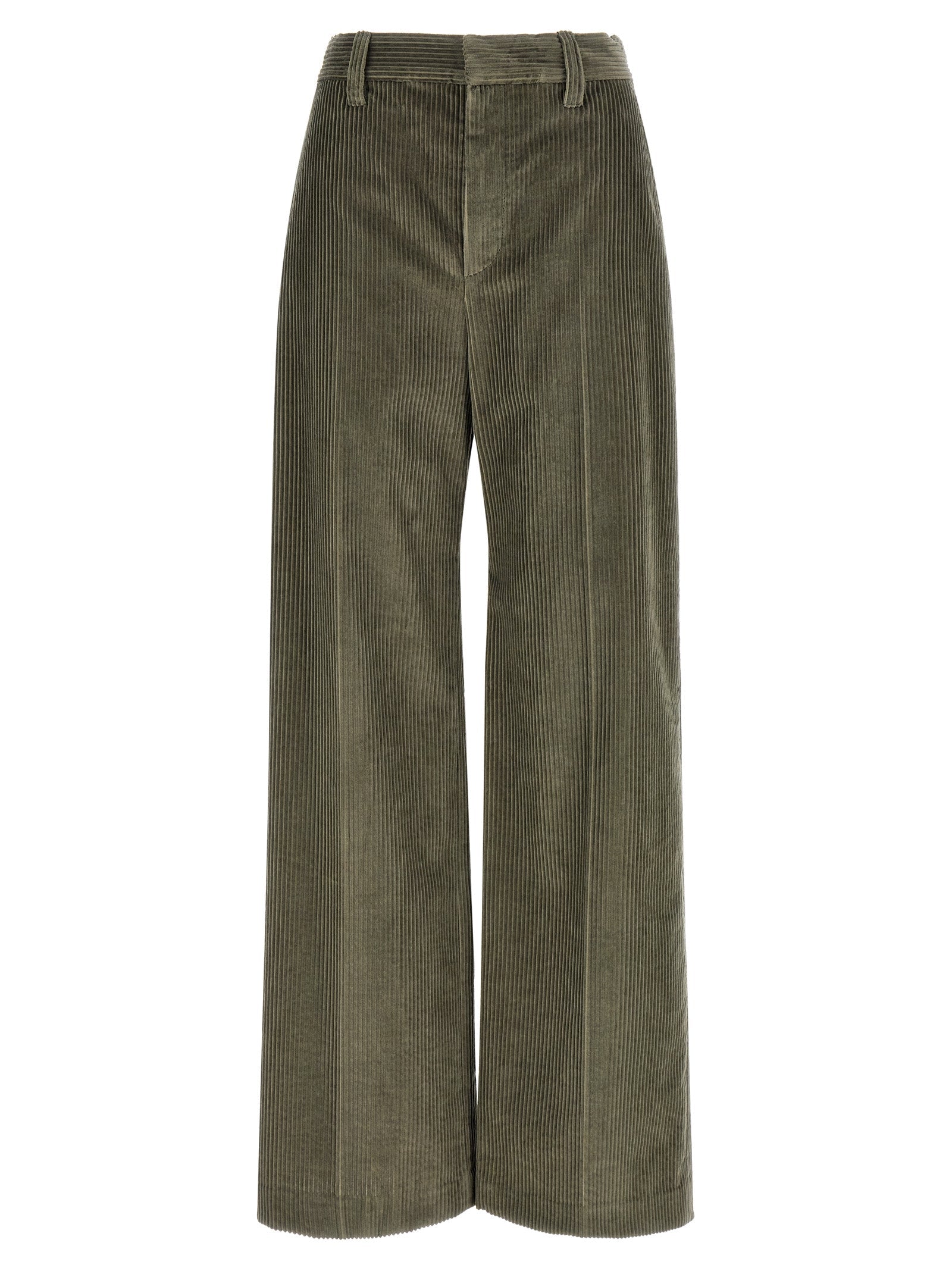 Brunello Cucinelli Bicolor Cotton Flared Pants