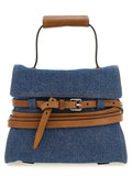 Moschino Blue Cotton Handbag