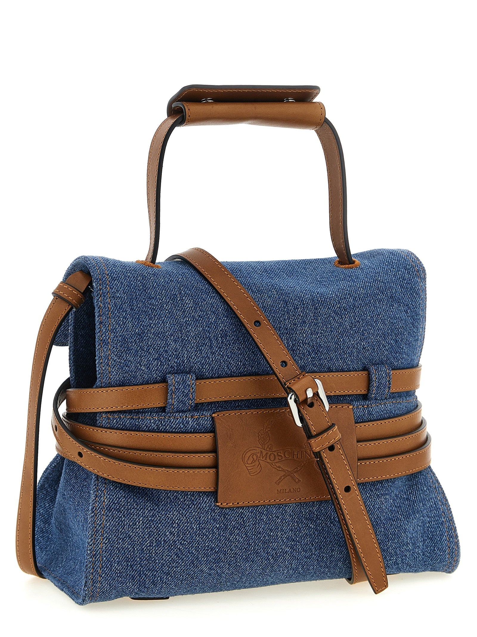 Moschino Blue Cotton Handbag