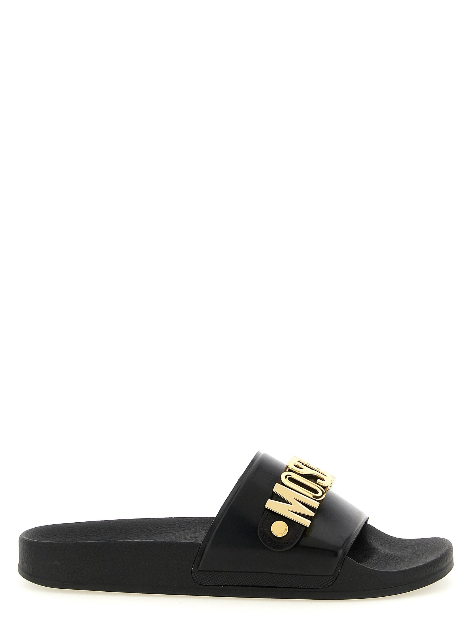 Moschino Gold Pvc Slides