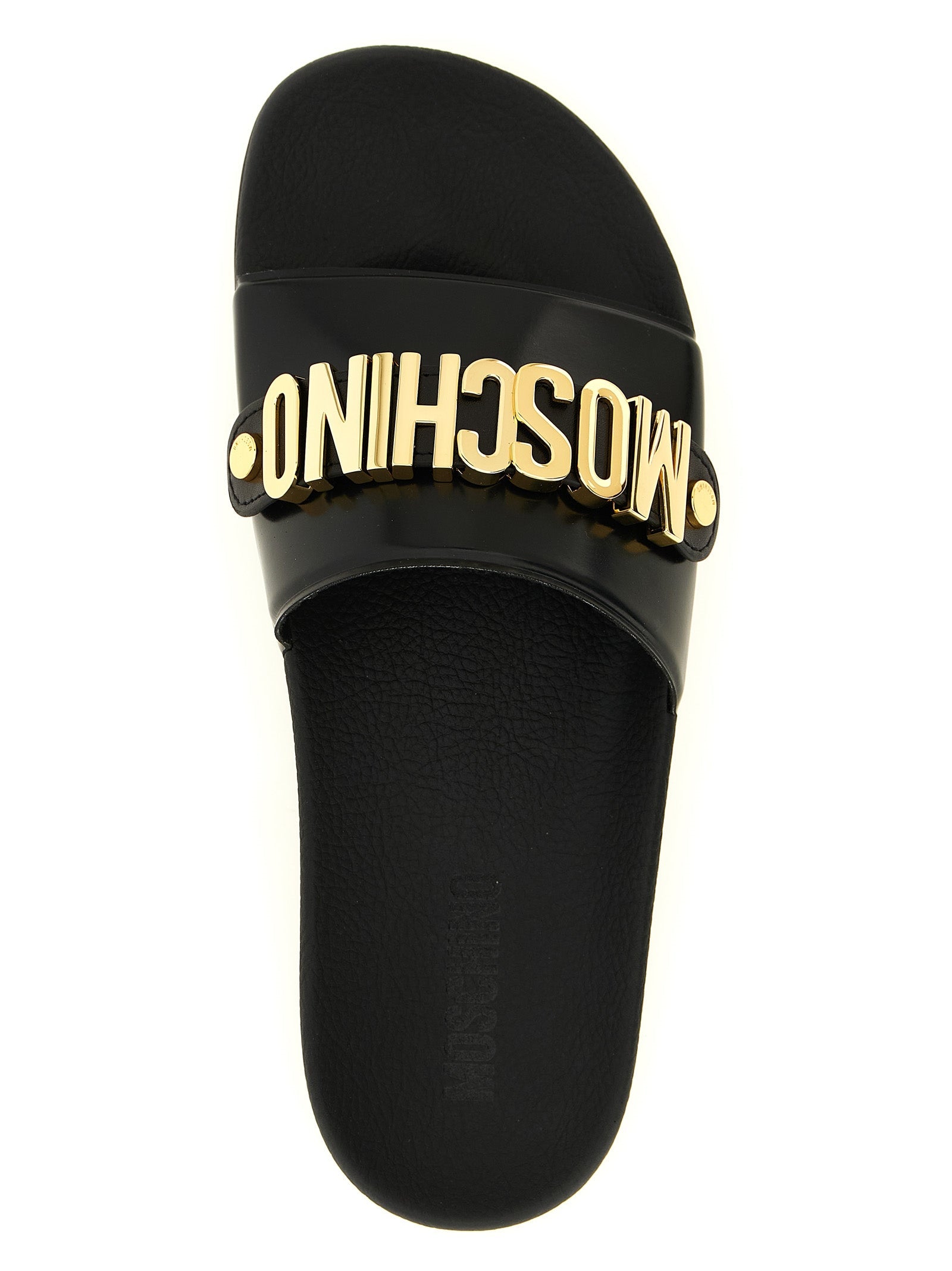 Moschino Gold Pvc Slides Moschino