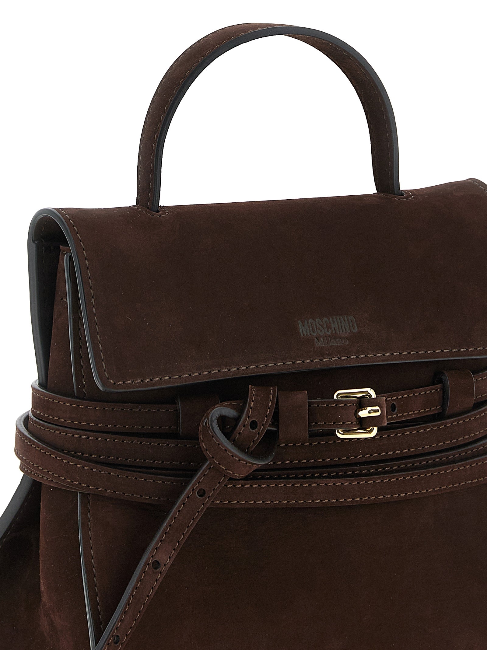 Moschino Brown Calfskin Handbag