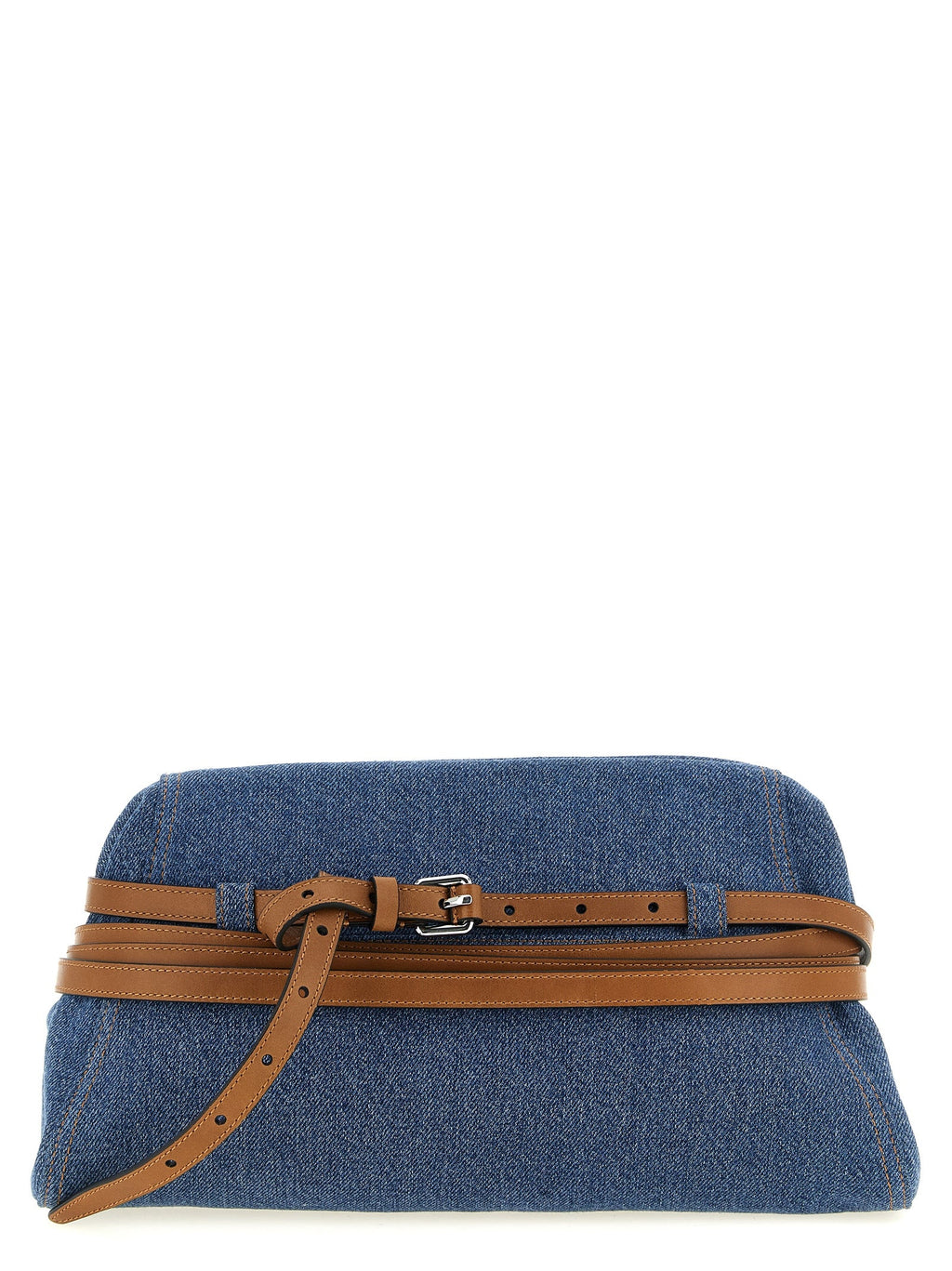 Moschino Blue Cotton Clutch Bag