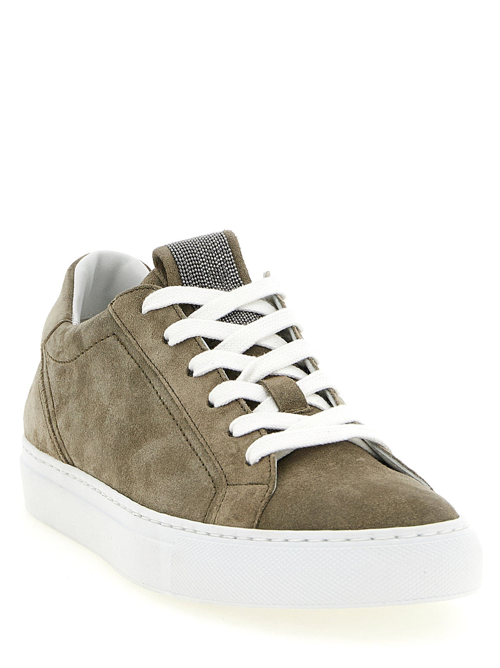 Brunello Cucinelli Gray Calfskin Low Top Sneakers Brunello Cucinelli