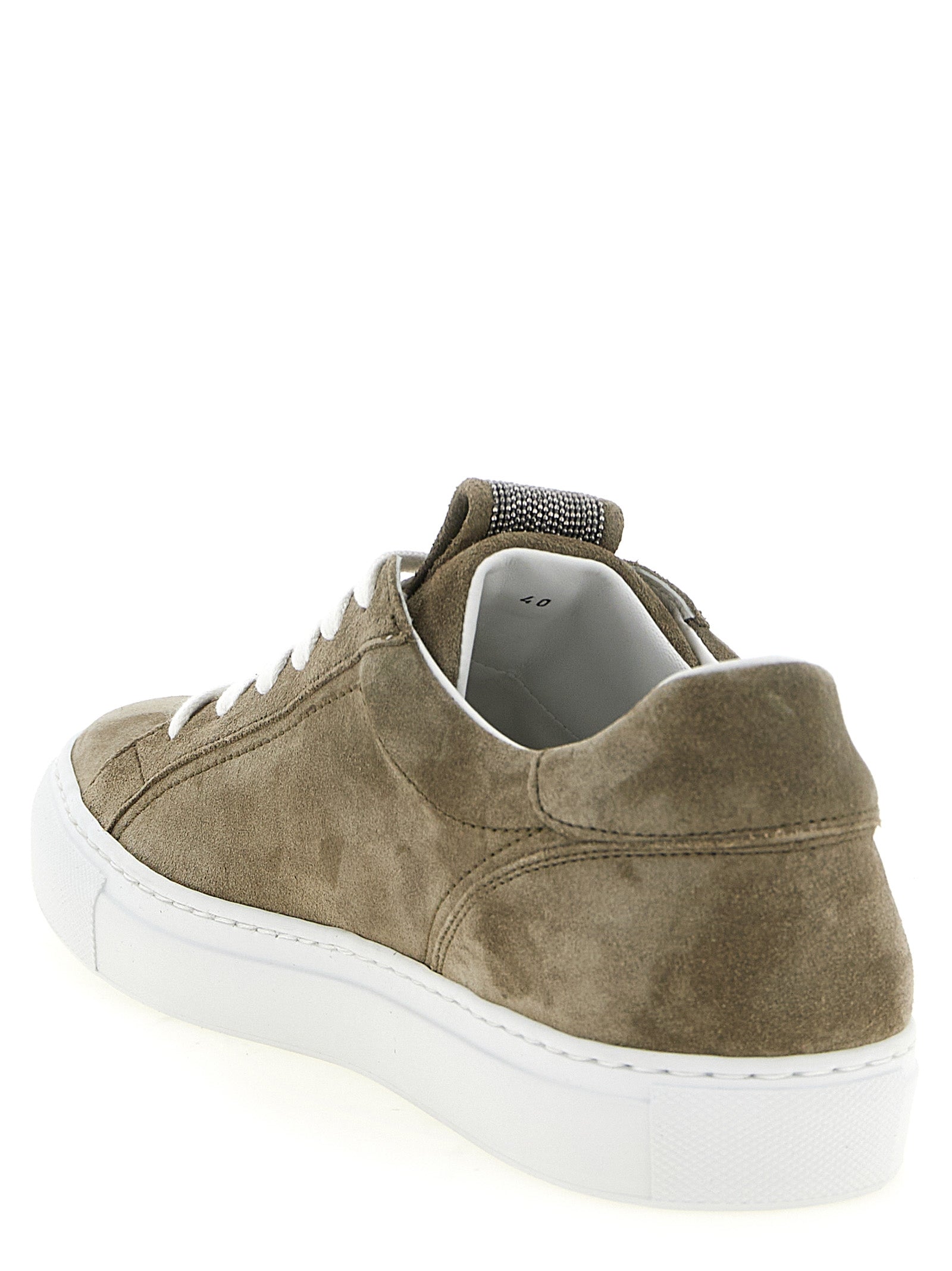 Brunello Cucinelli Gray Calfskin Low Top Sneakers Brunello Cucinelli
