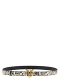 PINKO Gray Calfskin Thin Belt