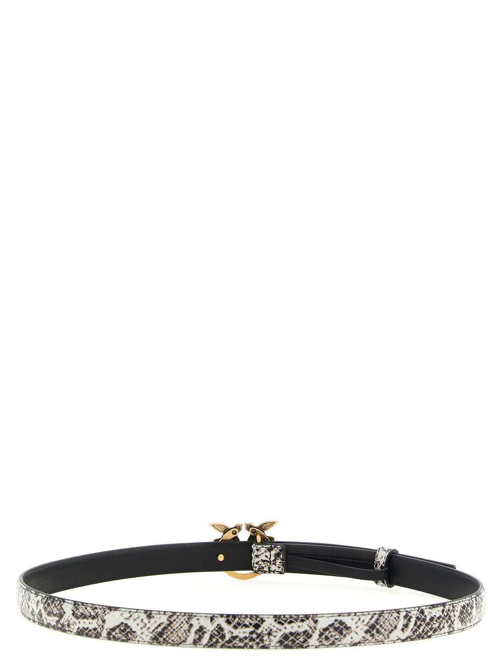 PINKO Gray Calfskin Thin Belt