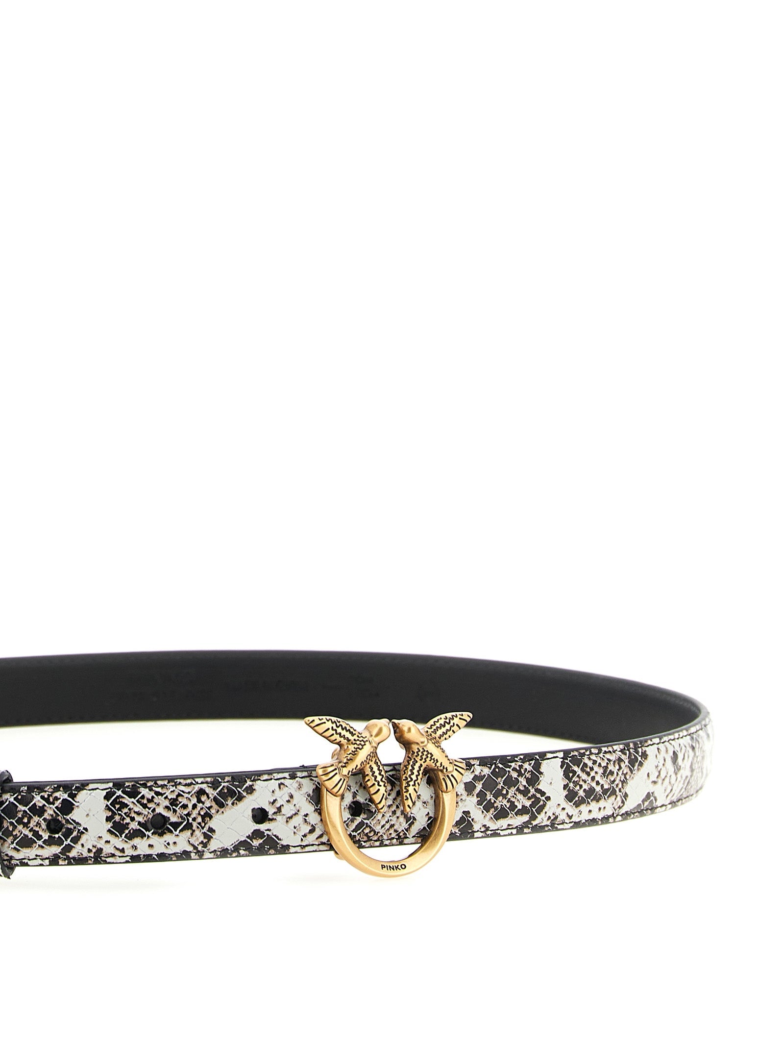 PINKO Gray Calfskin Thin Belt
