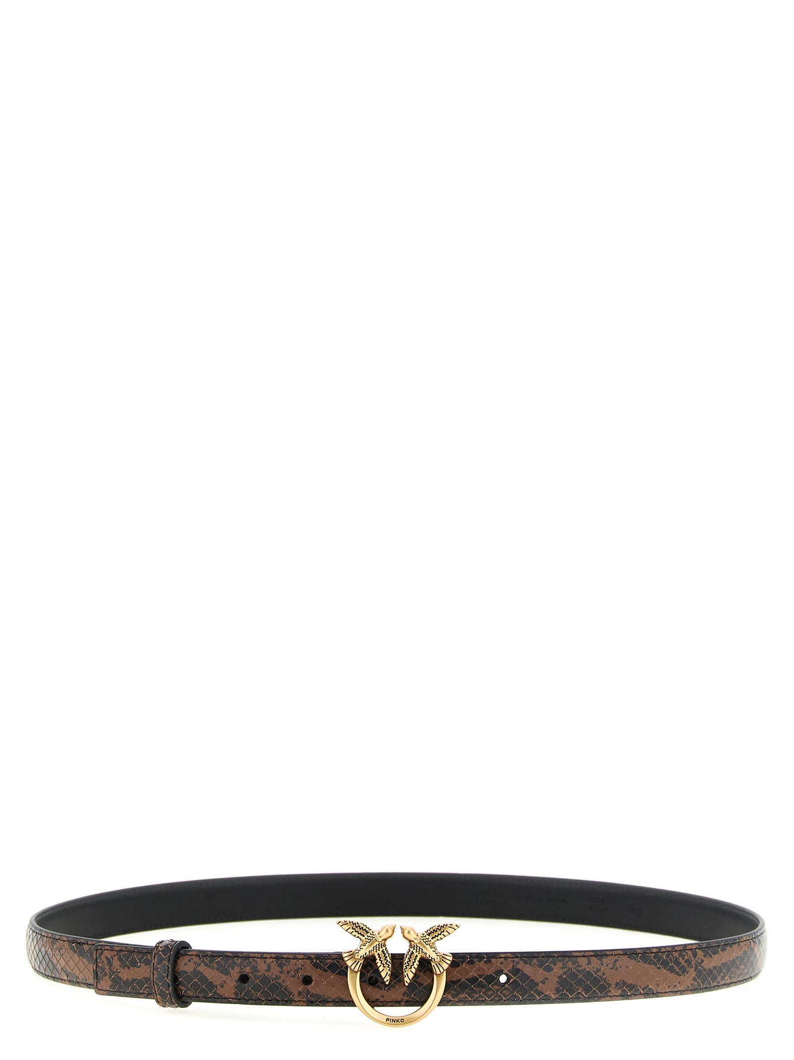 PINKO Brown Calfskin Thin Belt