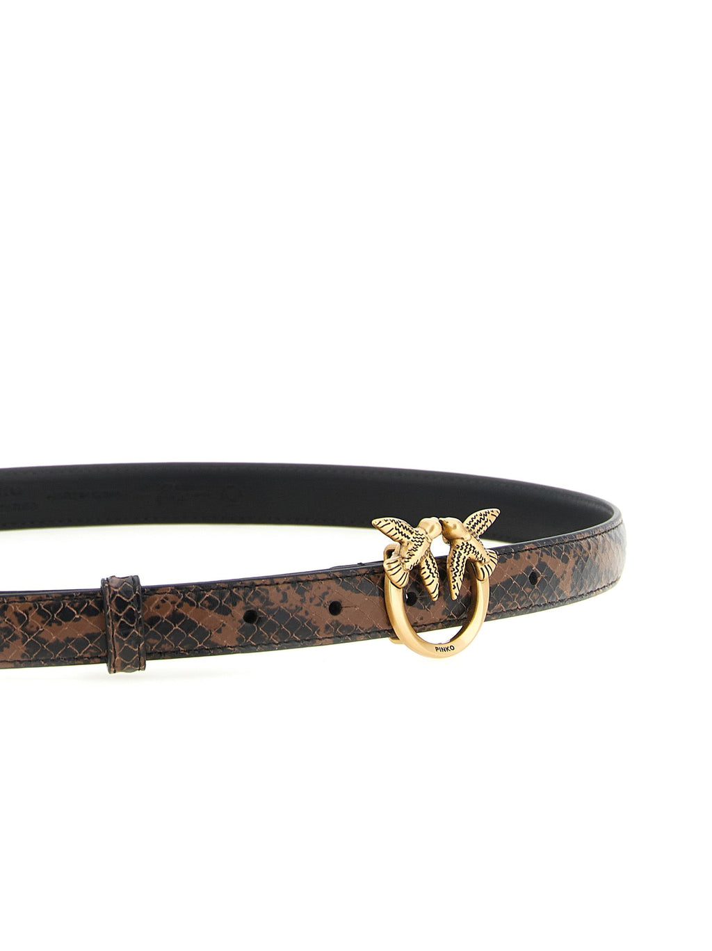 PINKO Brown Calfskin Thin Belt