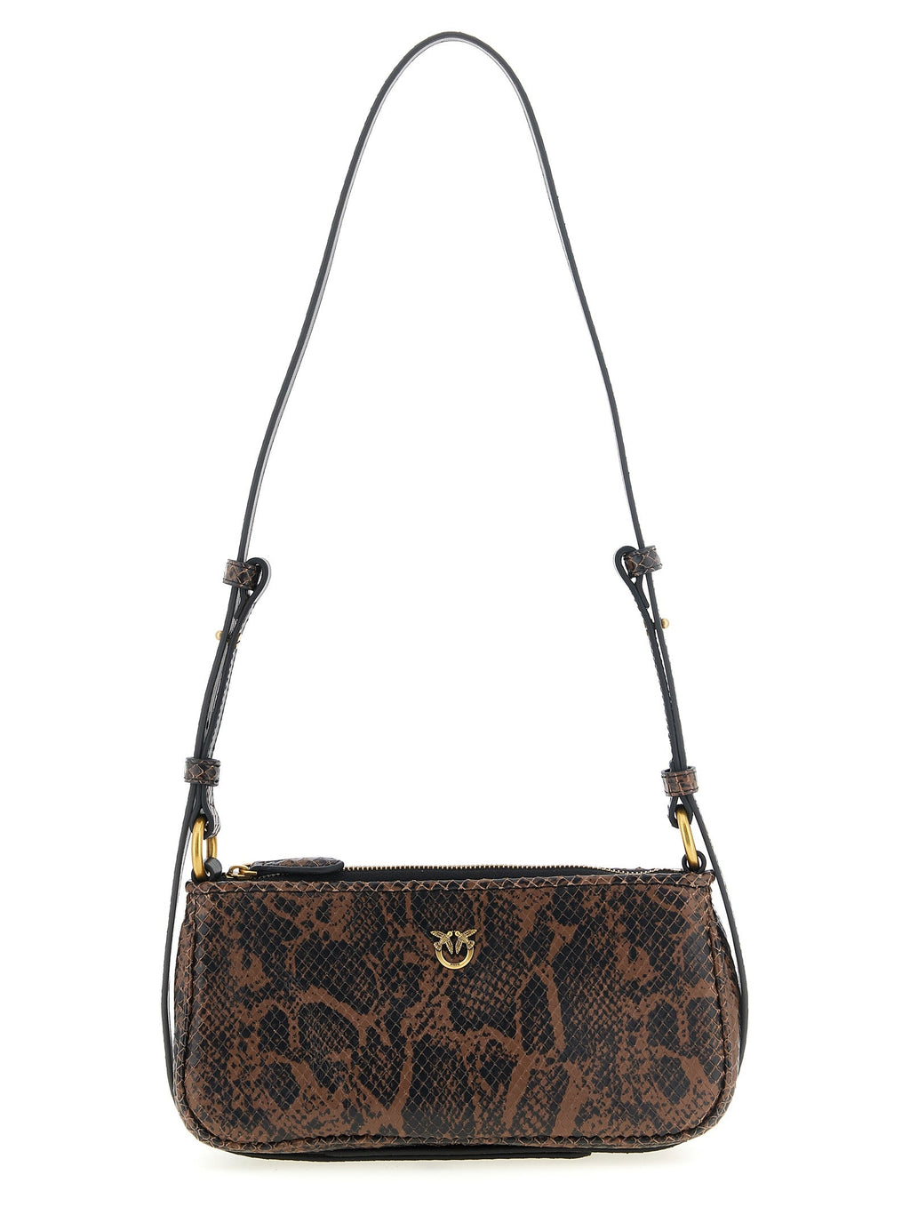 PINKO Brown Calfskin Crossbody Bag