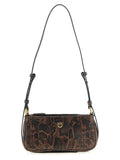 PINKO Brown Calfskin Crossbody Bag