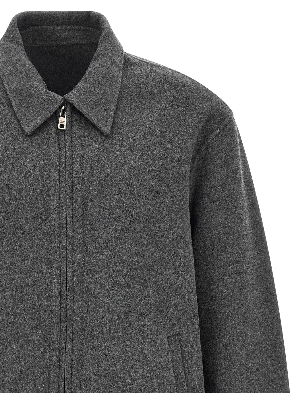 GIORGIO BRATO Gray Wool Full-Length Jacket