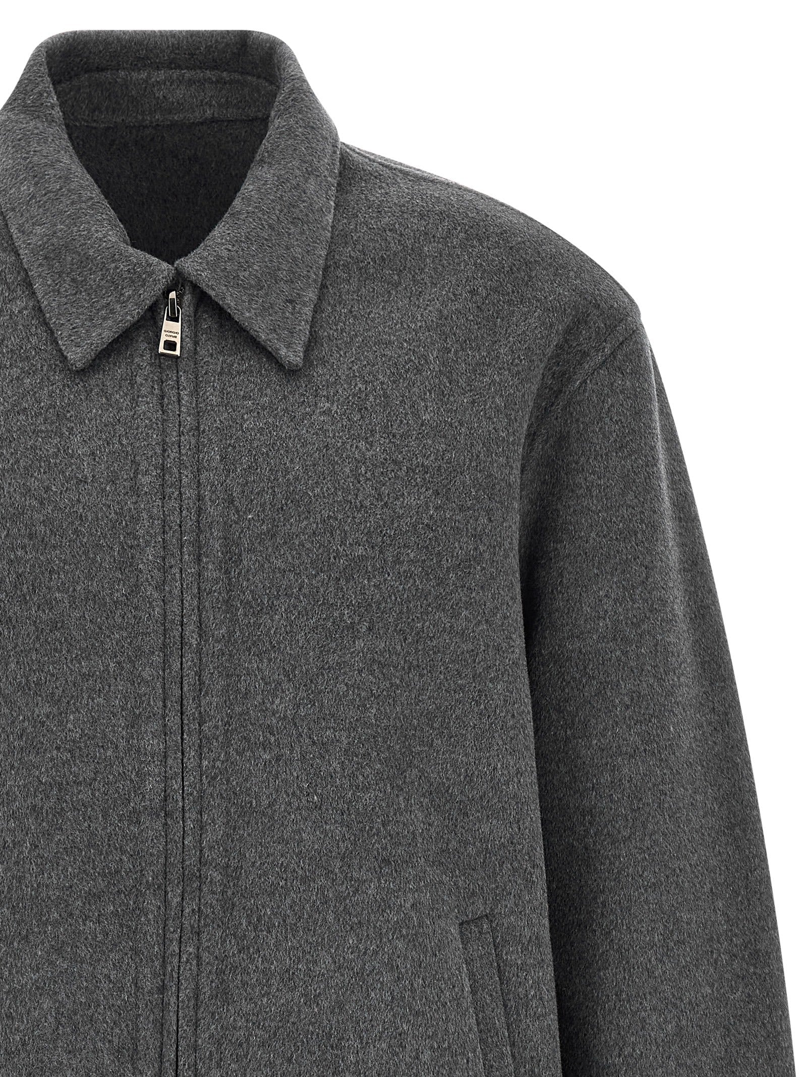 GIORGIO BRATO Gray Wool Full-Length Jacket