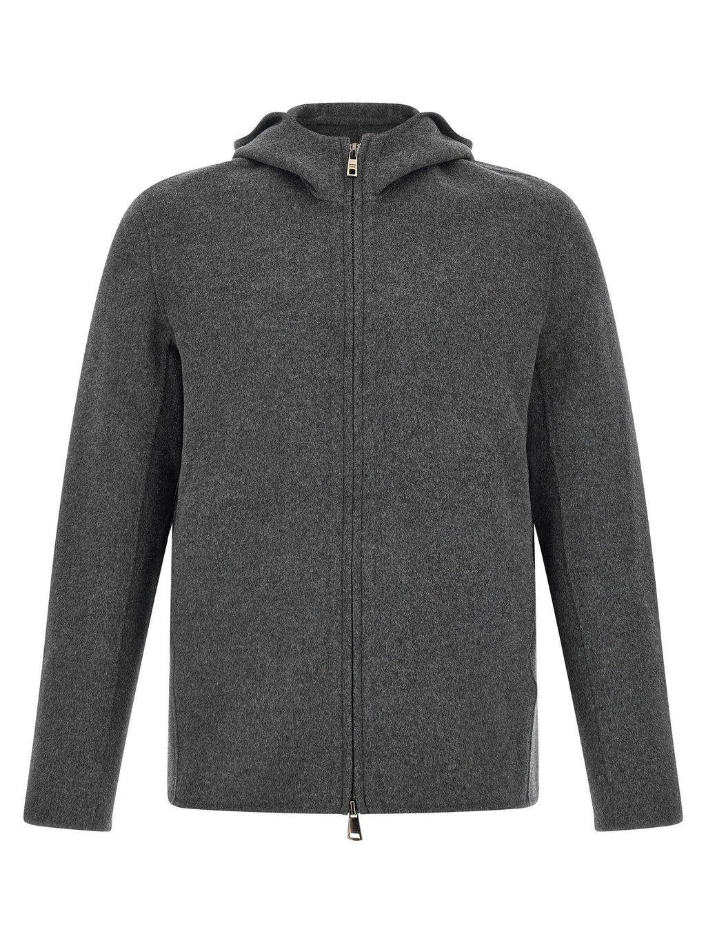 GIORGIO BRATO Gray Wool Full-Length Jacket
