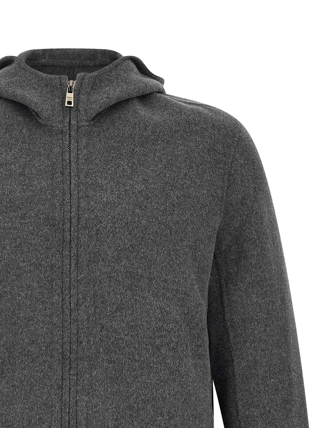 GIORGIO BRATO Gray Wool Full-Length Jacket