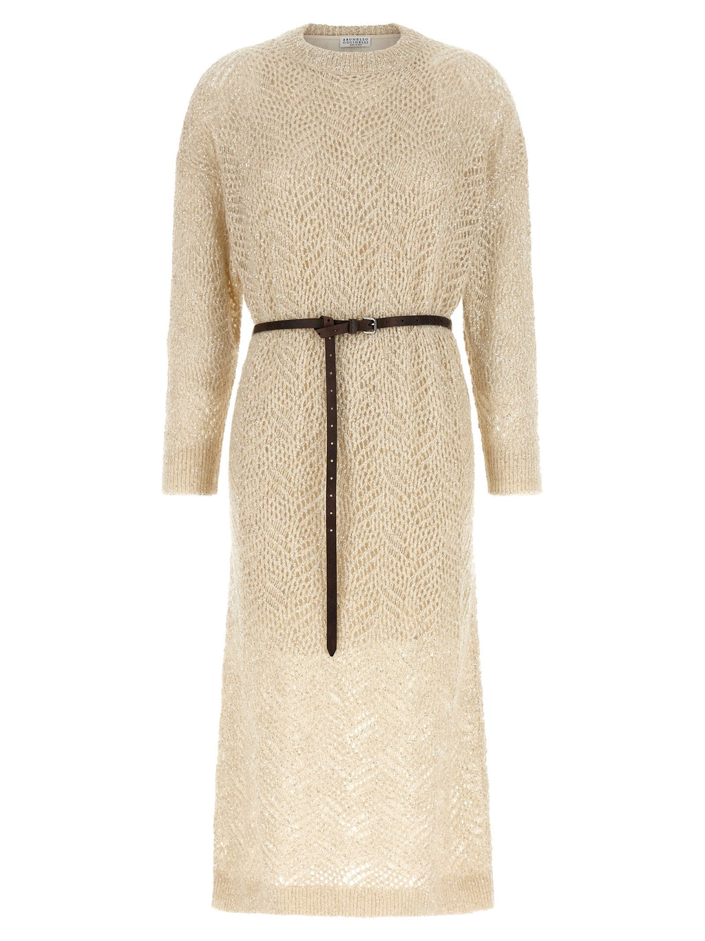Brunello Cucinelli Beige Polyamide Midi Dress