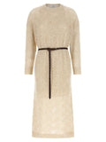 Brunello Cucinelli Beige Polyamide Midi Dress