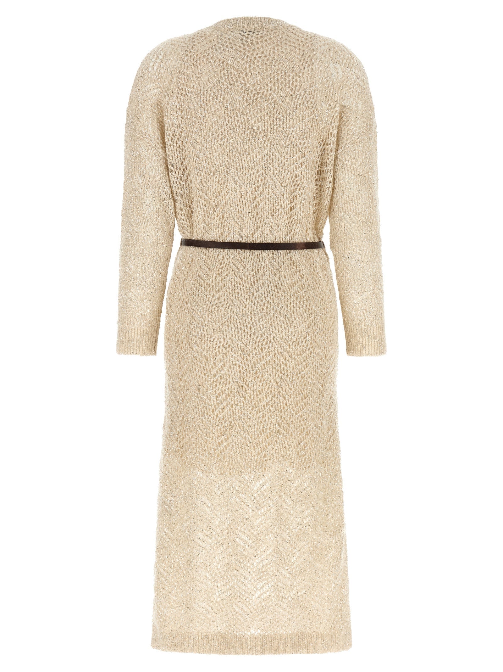 Brunello Cucinelli Beige Polyamide Midi Dress