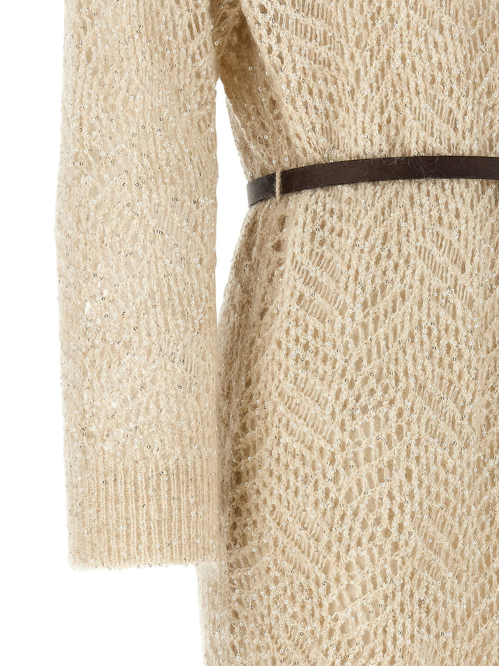 Brunello Cucinelli Beige Polyamide Midi Dress