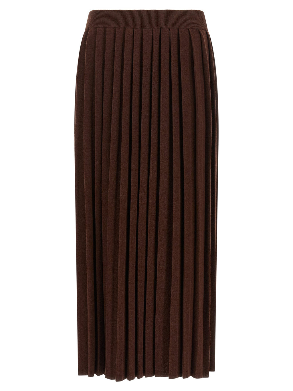 Fabiana Filippi Brown Virgin Wool Midi Skirt
