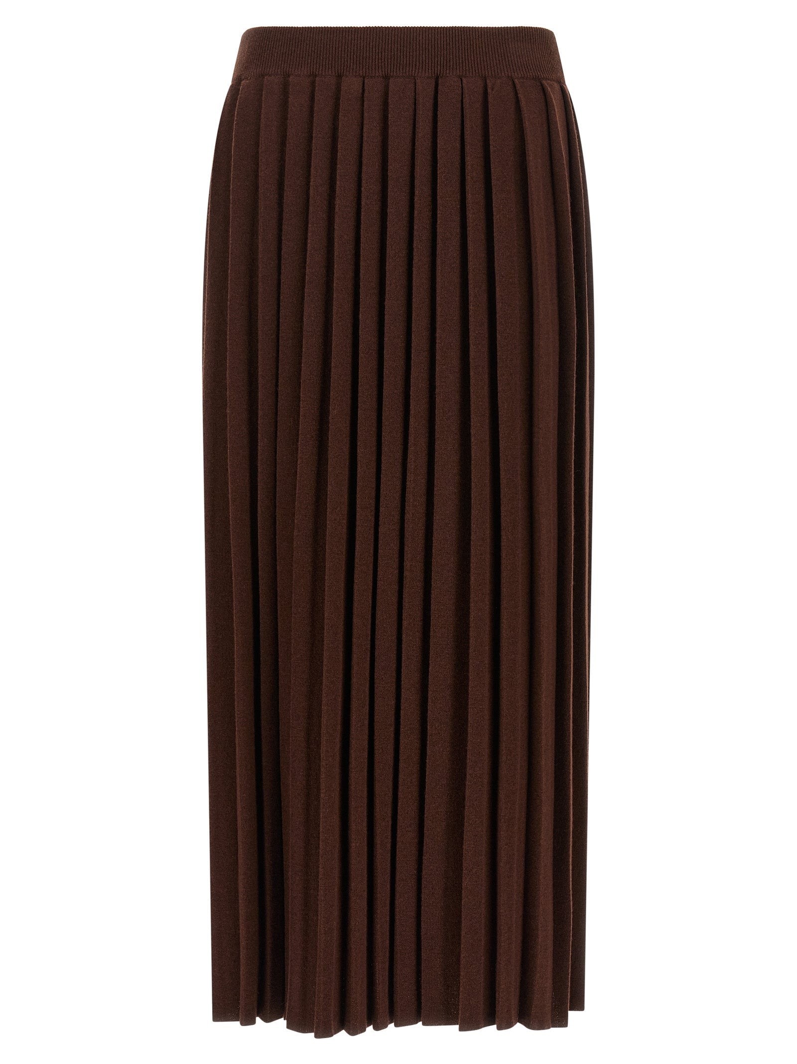Fabiana Filippi Brown Virgin Wool Midi Skirt