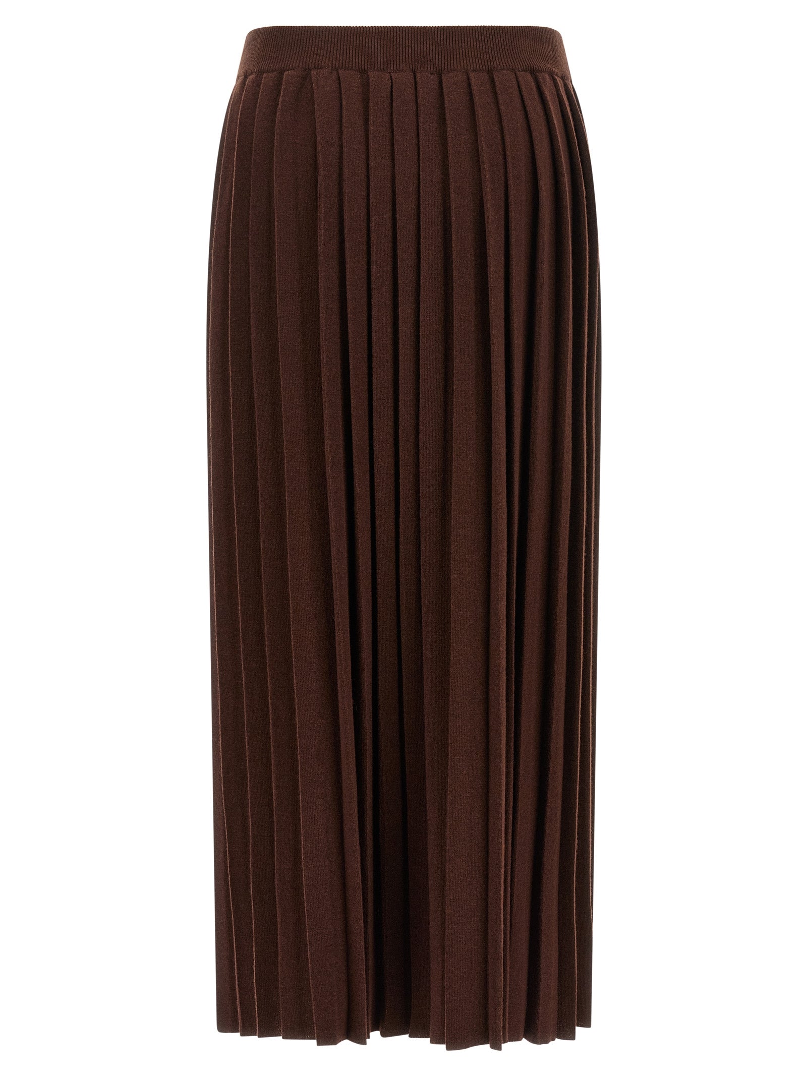 Fabiana Filippi Brown Virgin Wool Midi Skirt