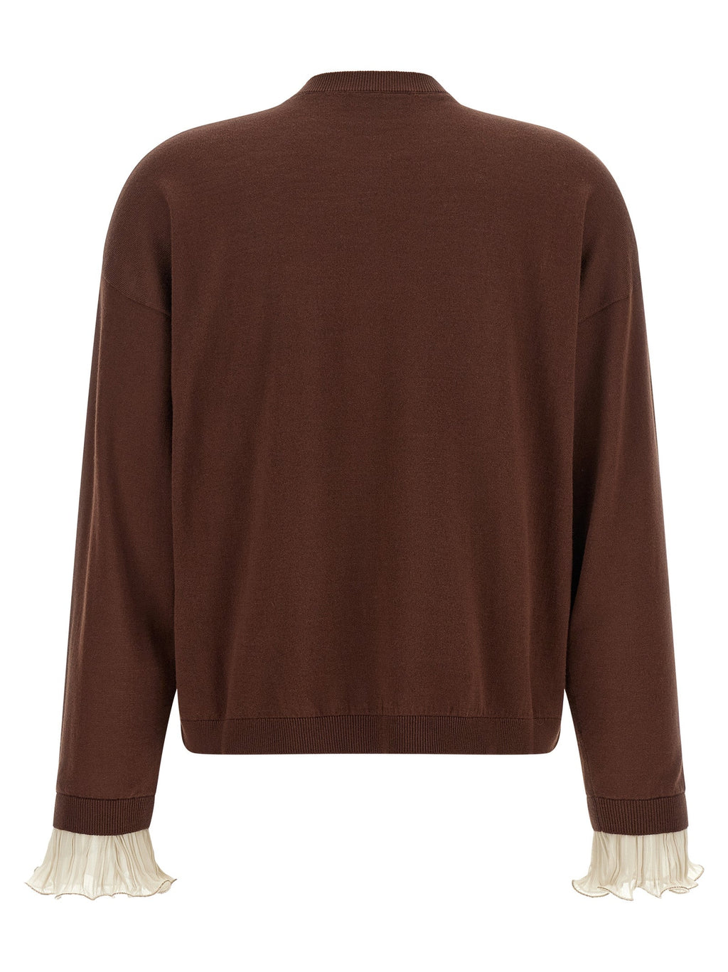 Fabiana Filippi Brown Virgin Wool Cardigan