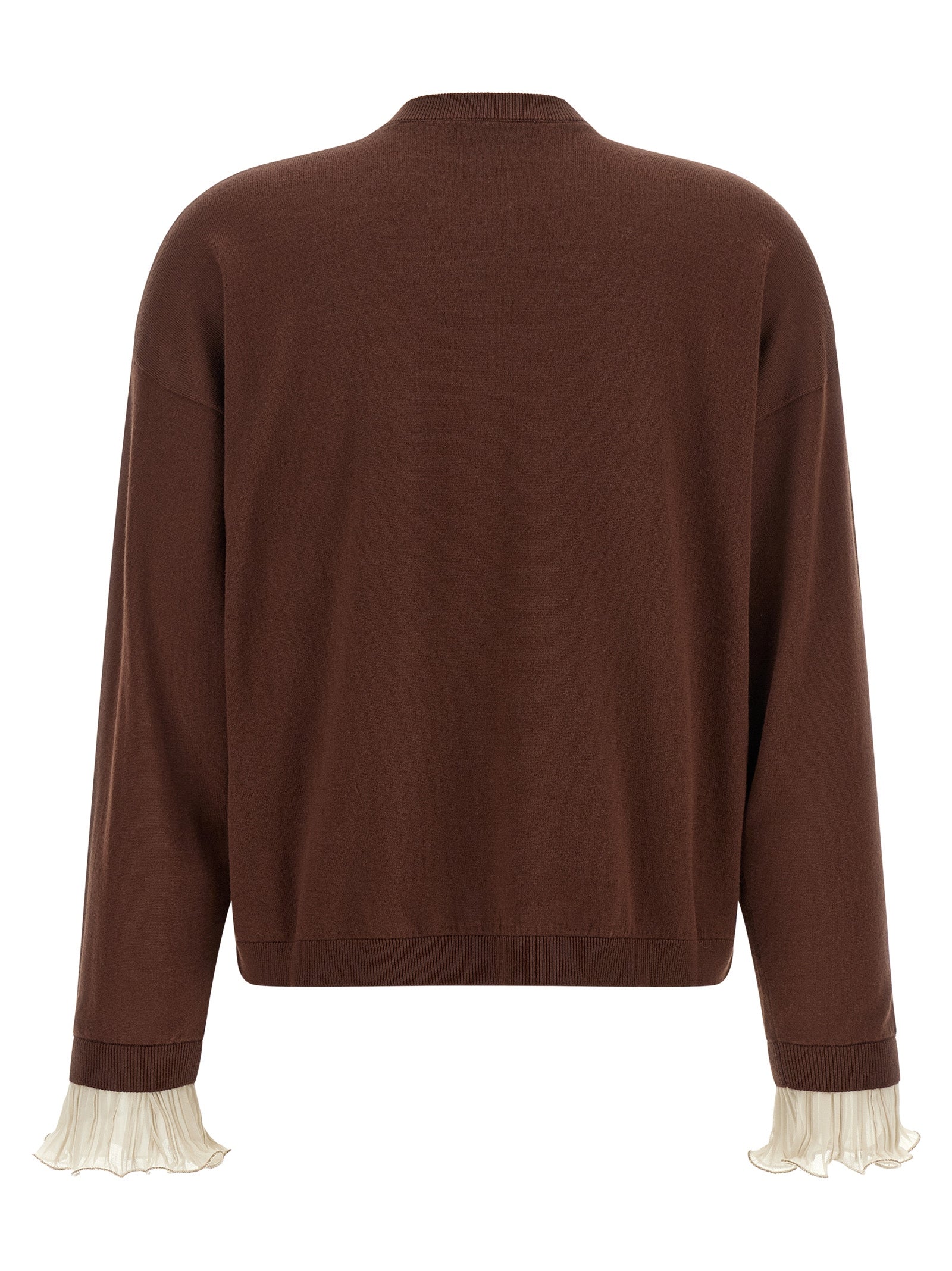 Fabiana Filippi Brown Virgin Wool Cardigan