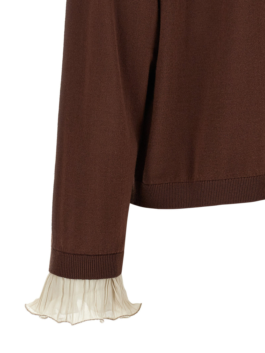 Fabiana Filippi Brown Virgin Wool Cardigan