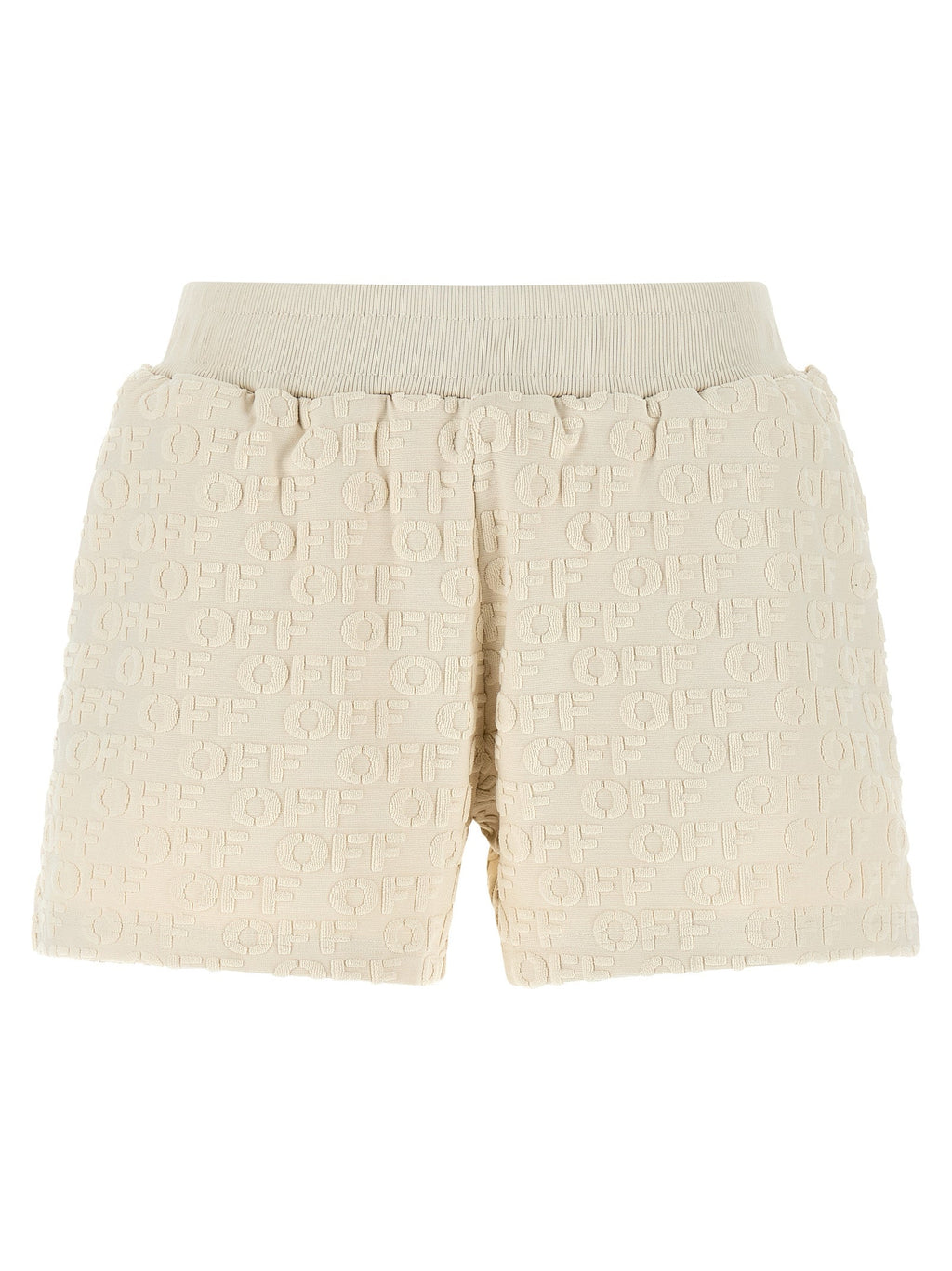 Off-White Beige Cotton Bermuda Shorts