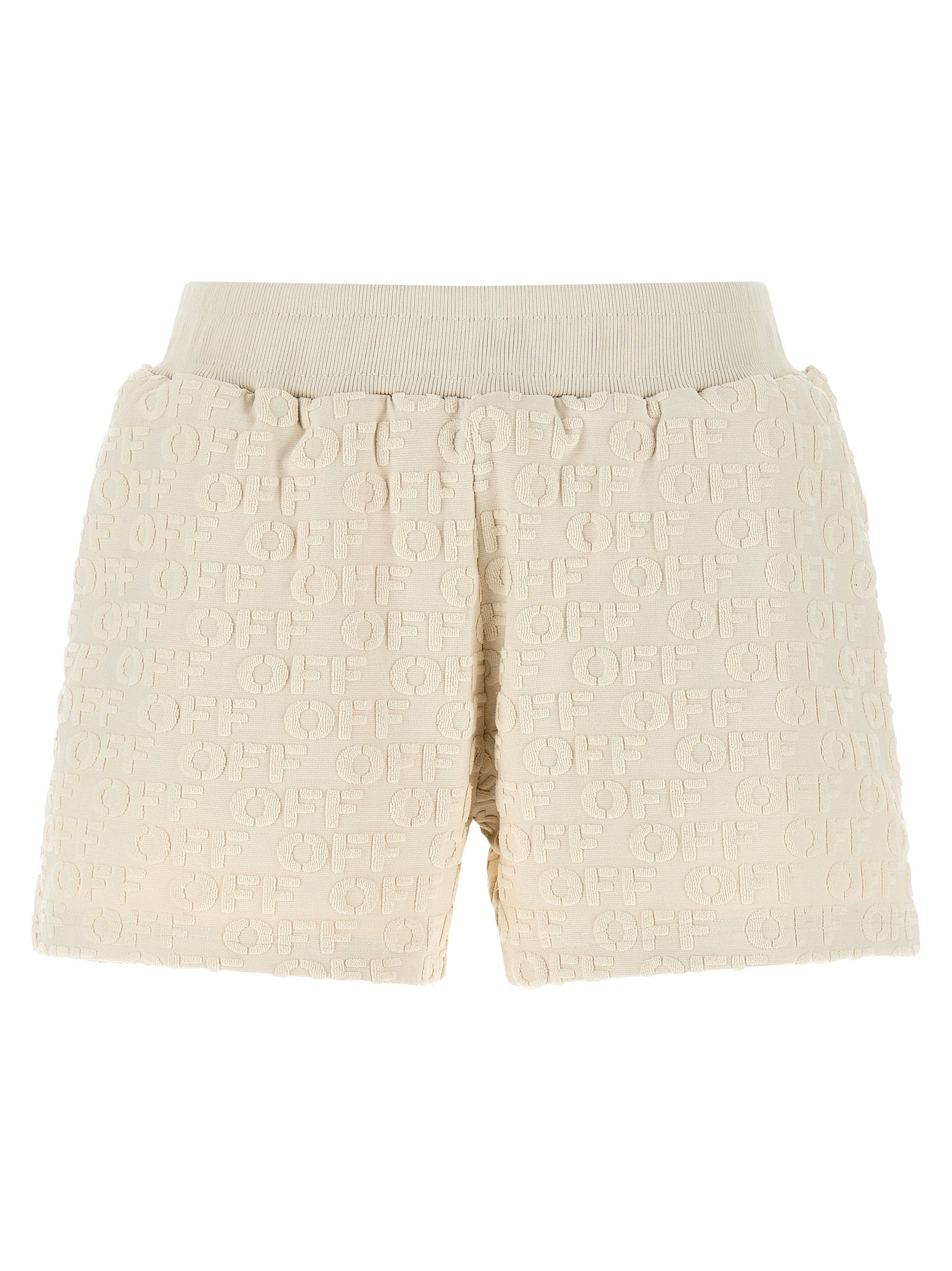 Off-White Beige Cotton Bermuda Shorts