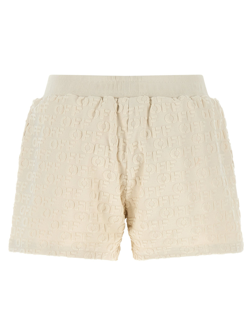 Off-White Beige Cotton Bermuda Shorts