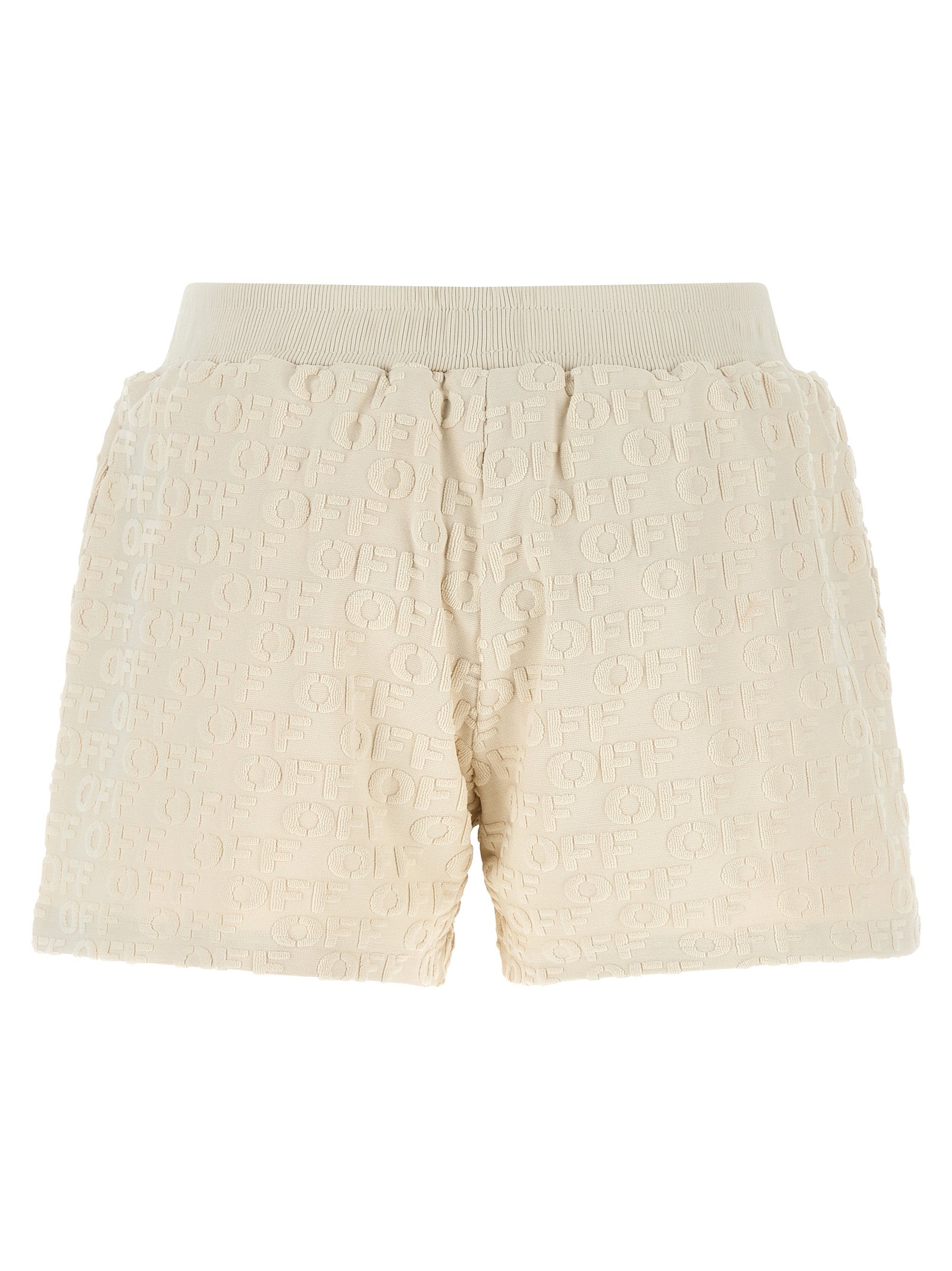 Off-White Beige Cotton Bermuda Shorts