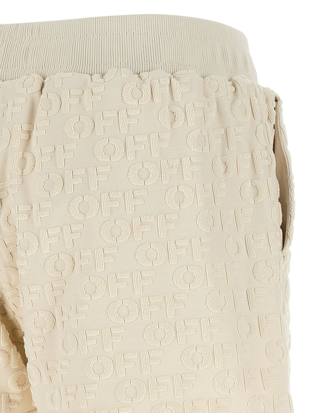 Off-White Beige Cotton Bermuda Shorts