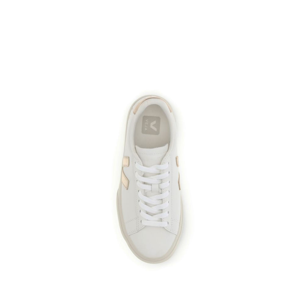 Veja White Calf Leather Bos Taurus Low Top Sneakers